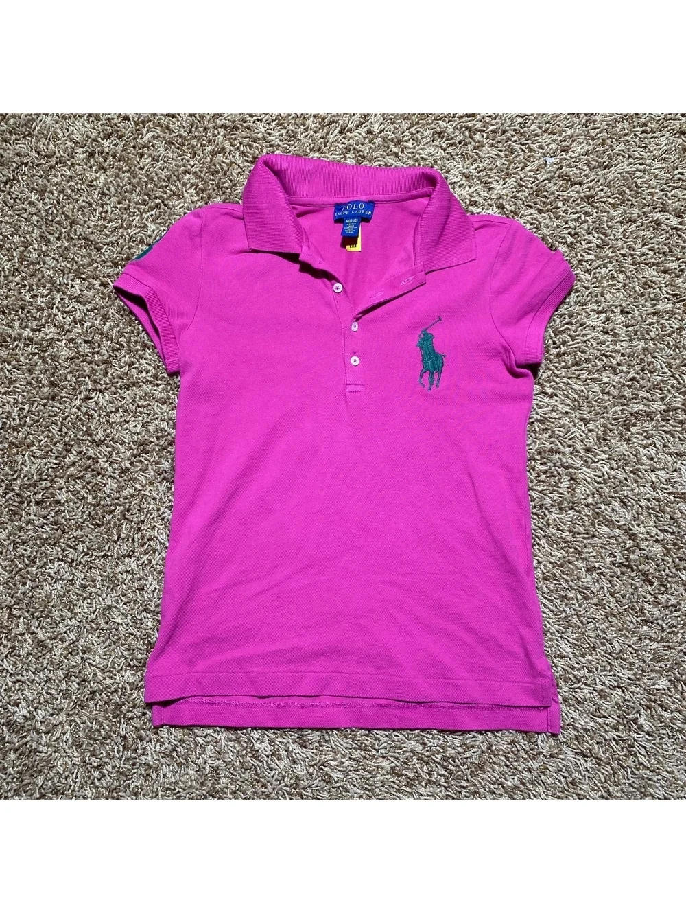 Polo Ralph Lauren Pink Polo Shirt Big Pony Size M(8-10)